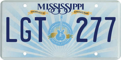 MS license plate LGT277