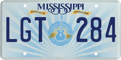 MS license plate LGT284