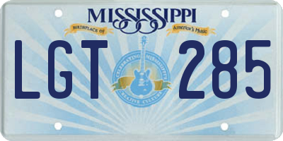 MS license plate LGT285