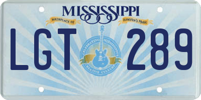 MS license plate LGT289