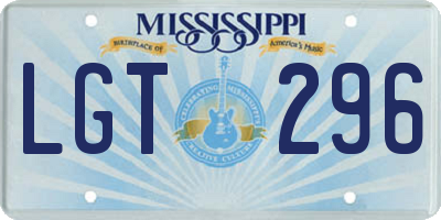 MS license plate LGT296
