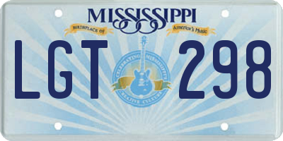 MS license plate LGT298