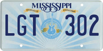 MS license plate LGT302