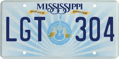 MS license plate LGT304