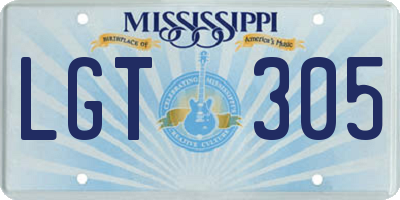 MS license plate LGT305