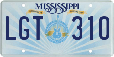 MS license plate LGT310