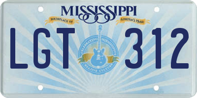 MS license plate LGT312