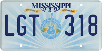 MS license plate LGT318