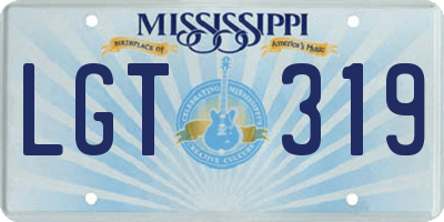 MS license plate LGT319