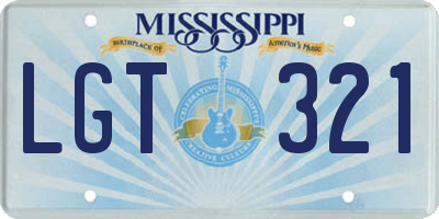 MS license plate LGT321