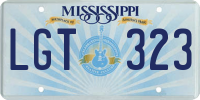 MS license plate LGT323