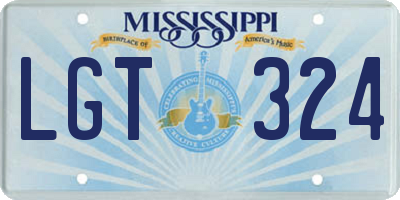 MS license plate LGT324