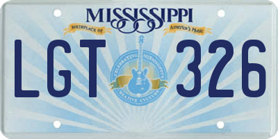 MS license plate LGT326