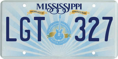 MS license plate LGT327