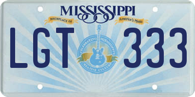 MS license plate LGT333