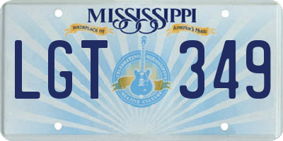 MS license plate LGT349