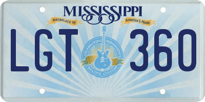 MS license plate LGT360