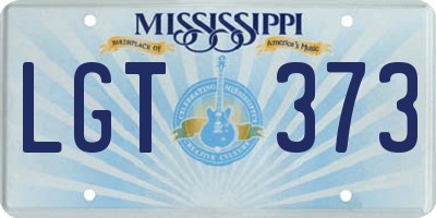 MS license plate LGT373