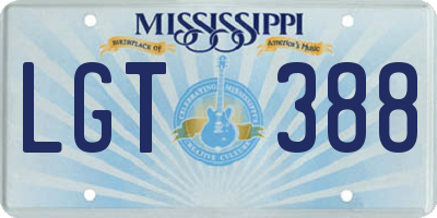 MS license plate LGT388