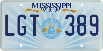 MS license plate LGT389