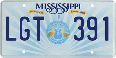 MS license plate LGT391