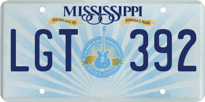 MS license plate LGT392