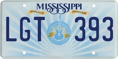 MS license plate LGT393