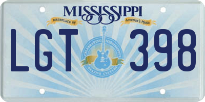 MS license plate LGT398
