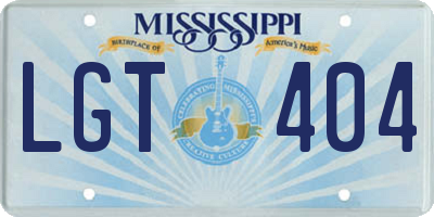 MS license plate LGT404