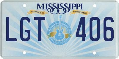 MS license plate LGT406