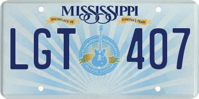 MS license plate LGT407