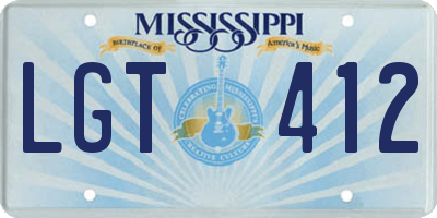 MS license plate LGT412
