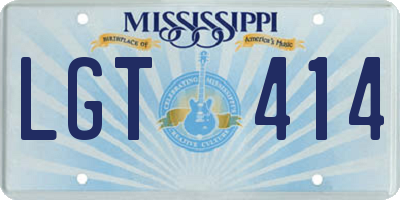 MS license plate LGT414