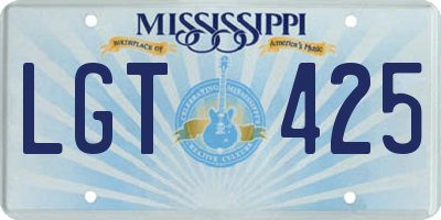 MS license plate LGT425