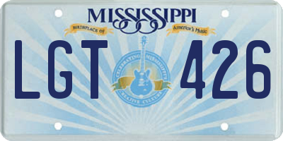 MS license plate LGT426
