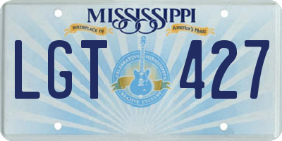 MS license plate LGT427