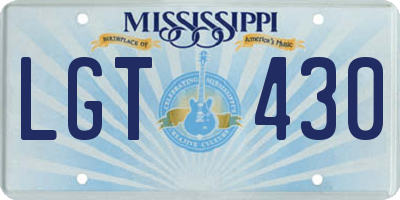 MS license plate LGT430