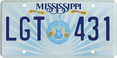 MS license plate LGT431