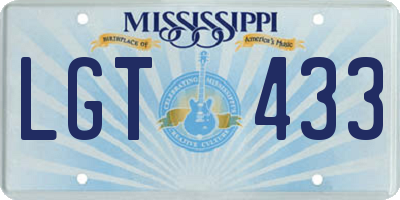 MS license plate LGT433