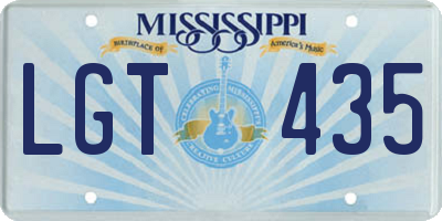 MS license plate LGT435