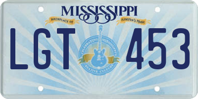 MS license plate LGT453