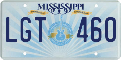 MS license plate LGT460