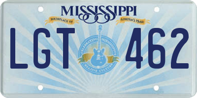 MS license plate LGT462