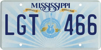 MS license plate LGT466
