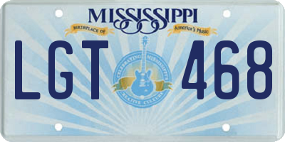 MS license plate LGT468