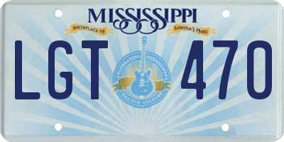 MS license plate LGT470