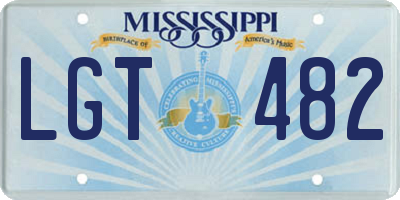 MS license plate LGT482