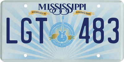 MS license plate LGT483