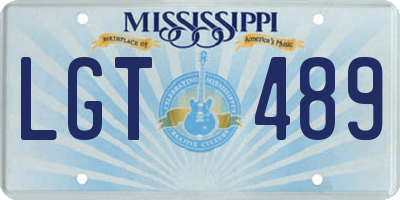 MS license plate LGT489