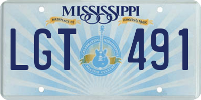 MS license plate LGT491